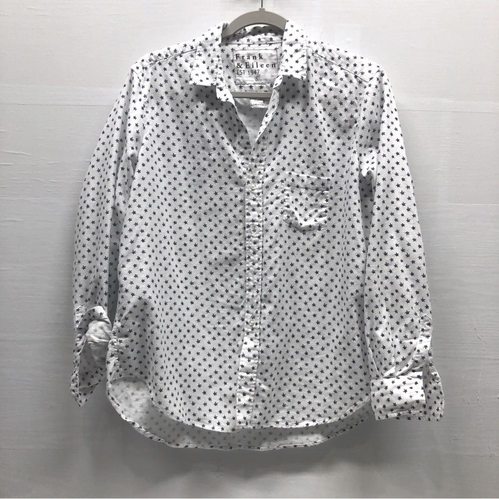 Frank & Eileen star print shirt, EUC